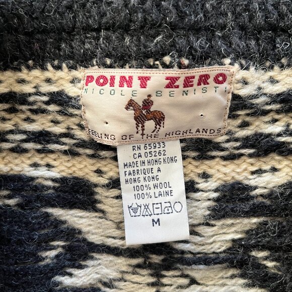 Point Zero Nicole Benisti Women's 100% Wool Cardigan Snowflakes Button-Up M - Picture 4 of 9